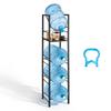 Water Jug Holder, 5 Tiers 11 L and 19 L Water Bottle Holder for 4 Bottles, Heavy Duty Jug Rack Organizer with Storage Shelf, Adjustable Feet