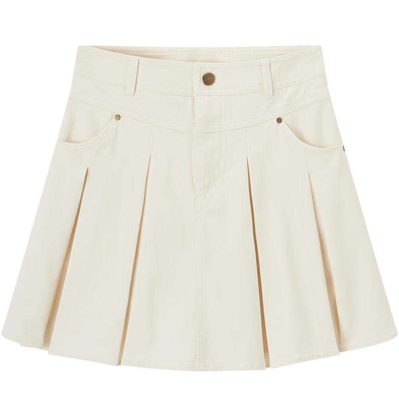 Ai Ju Tu Women's Casual Pleated A-Line Skirt