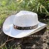 European and American Skull Dyed Belt Sequins Western Cowboy Hat Women's Spring and Summer Outdoor Travel Sunscreen Shade Straw Hat