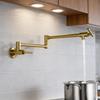 Foldable Kitchen Faucet Brushed Gold Pot Filler Tap Wall Mounted Single Cold Gray Tap Rotation Foldable Spout Sink Faucets