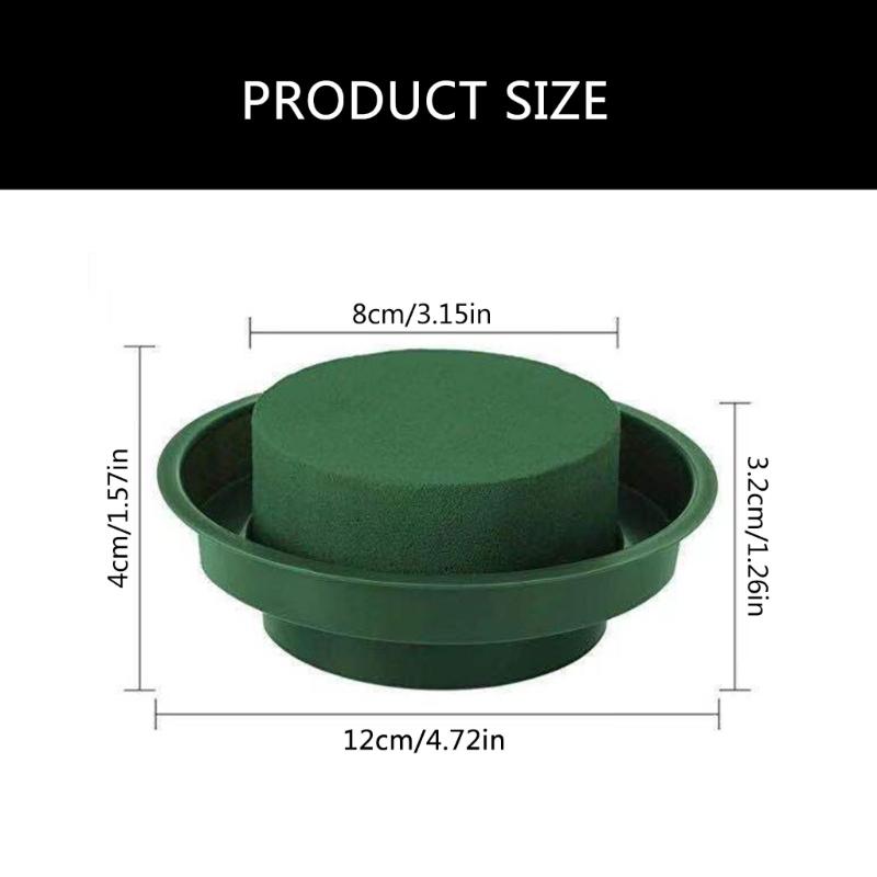 Absorbent Clay Mud Bowl Suitable for Flowers Green Round Wet Foam Elegant Ceramic Floral Arrangement Mud Dish Indoor Use