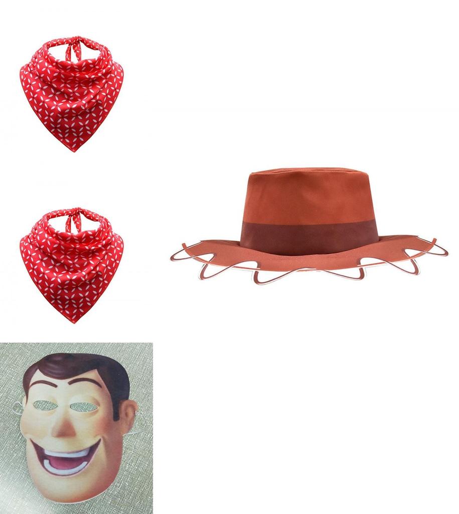 Toy Story 4 Woody Tsui Kids' Cosplay Set Including Hat Mask Scarf And Shoulder Bag