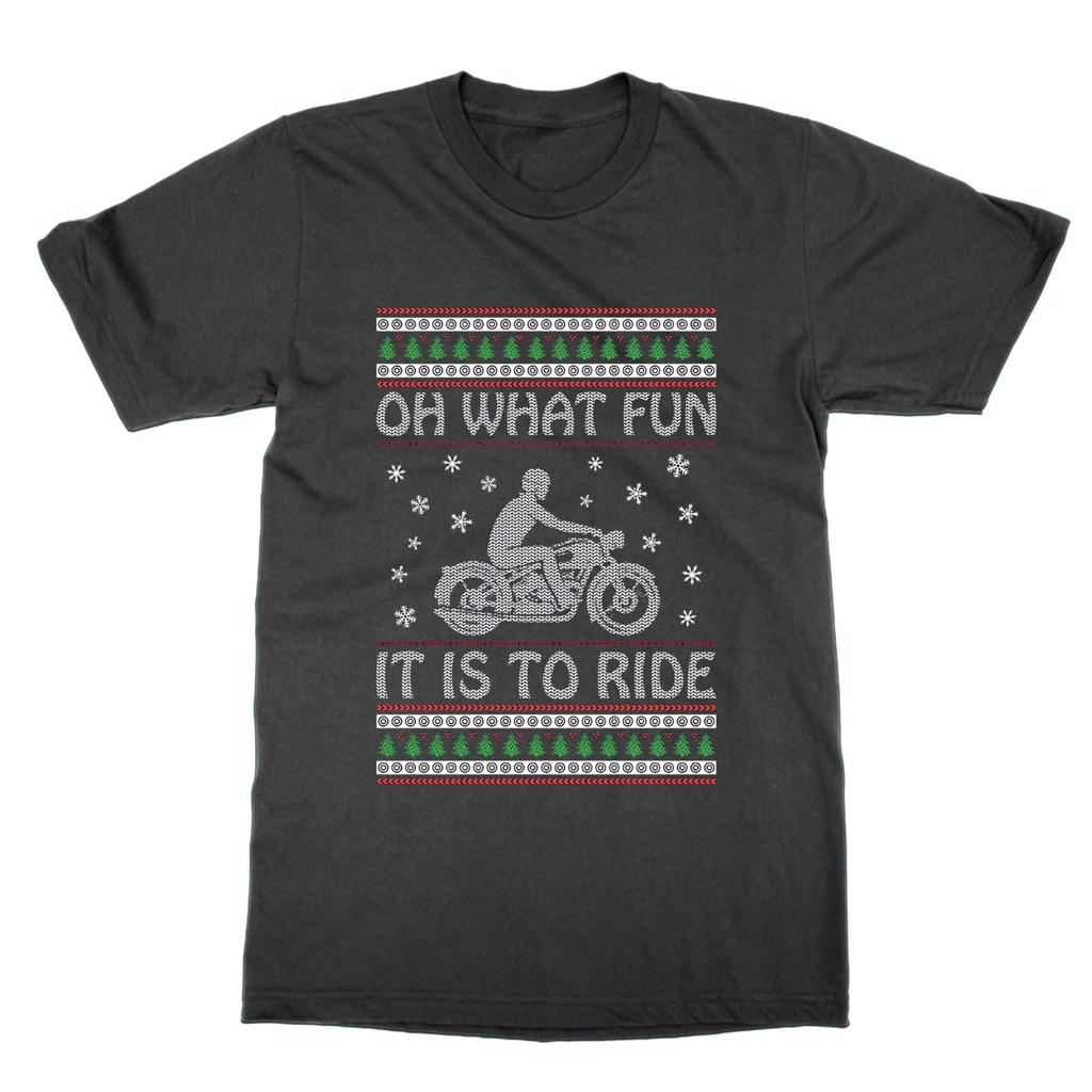 Oh What Fun It Is to Ride Biker Christmas Jumper tee t-shirt funny xmas tee