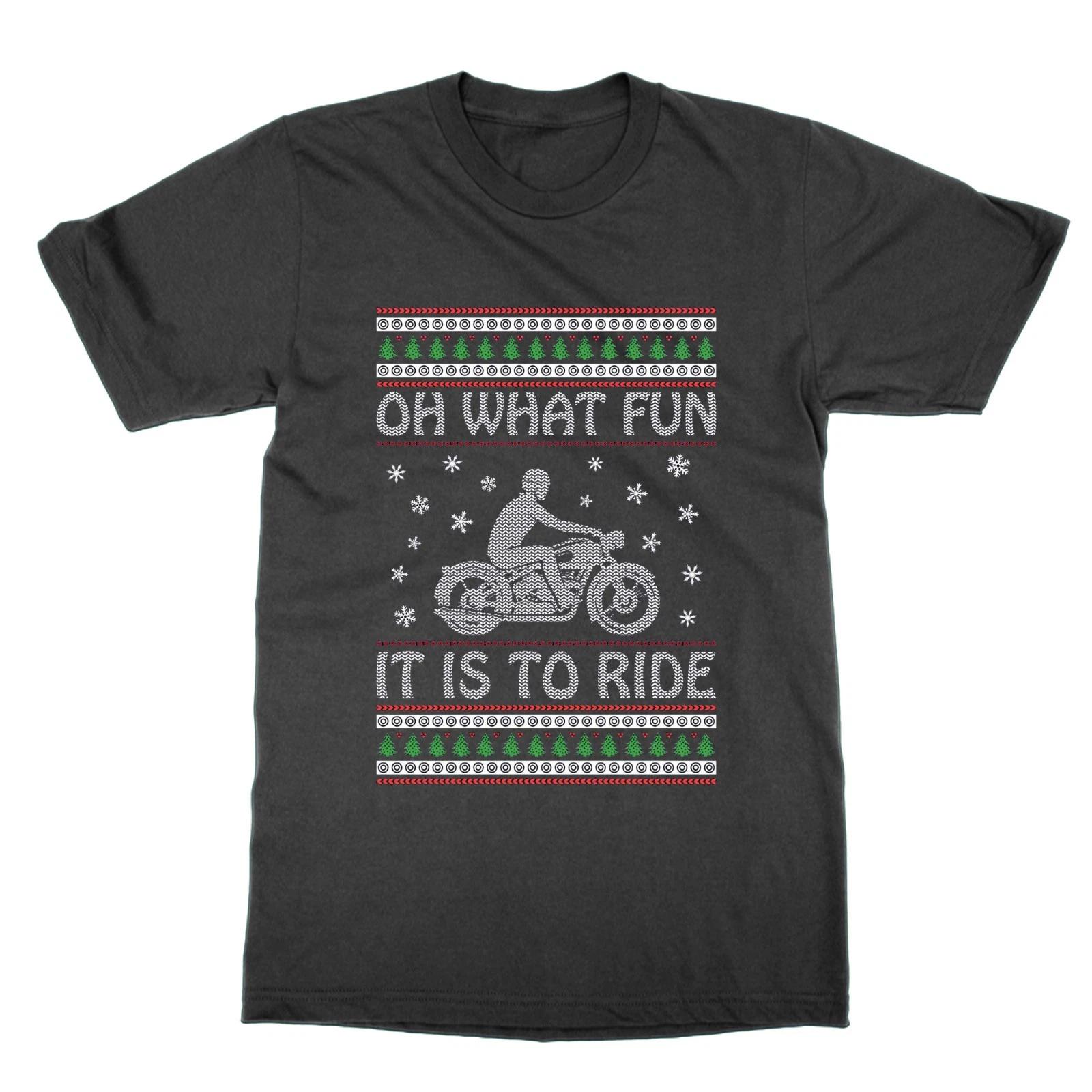 Oh What Fun It Is to Ride Biker Christmas Jumper tee t-shirt funny xmas tee 3XL