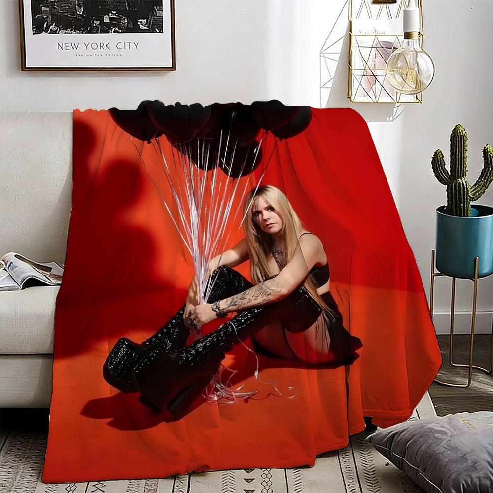 Star Singer Avril Lavigne Throw Lightweight 240g Flannel Blanket Soft Skin-friendly for Summer Cooling 75X95CM