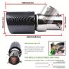 Car modification carbon fiber tailpipe, 63-89mm stainless steel tailpipe, adjustable elbow ABS plastic shell tailpipe