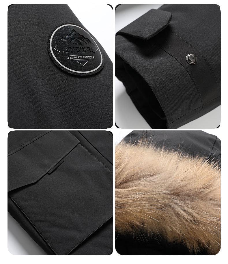 Herren 90% Daunen Winterparka mit Pelzkragen 2025