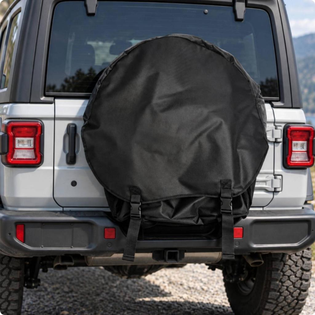 Hanging Spare Tire Cover with Storage Compartment Waterproof Mounted Protector Bag