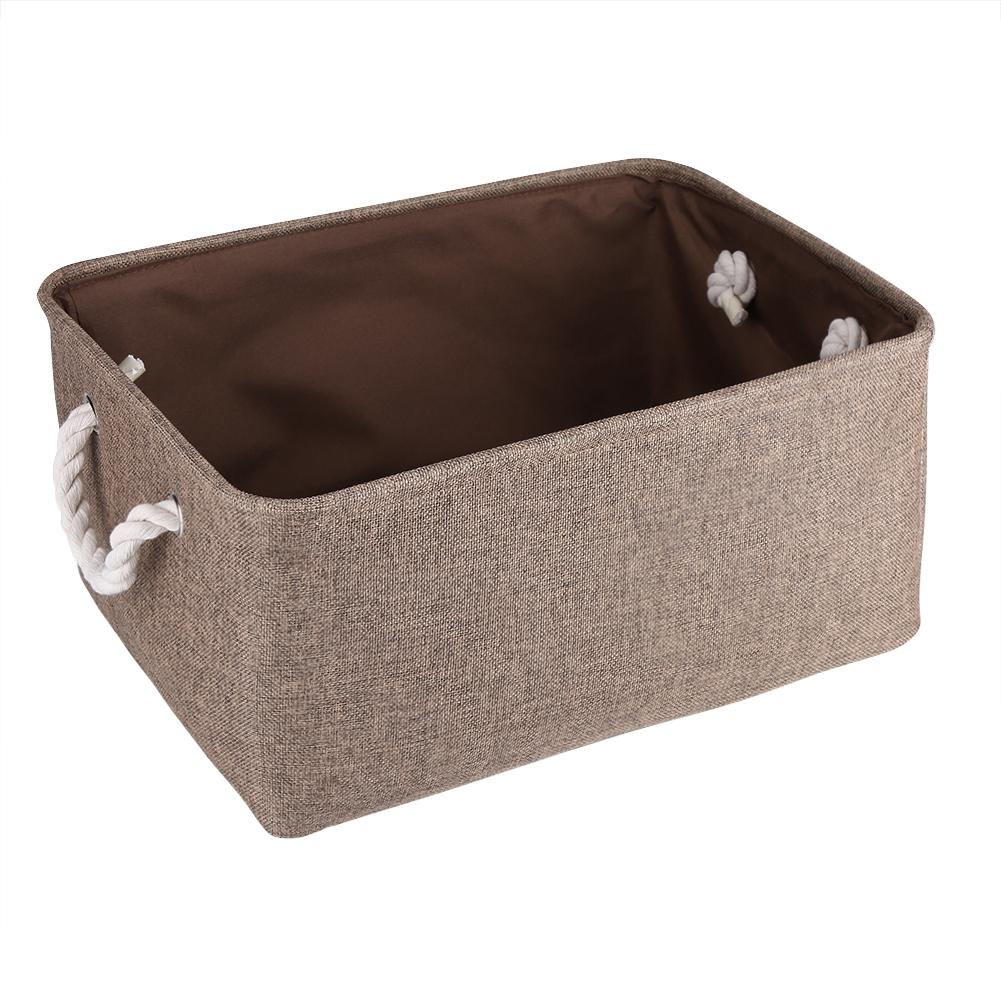 Foldable Fabric Storage Bin Basket toy Clothes Towel Laundry Box Container Brown L