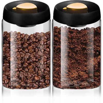 Barattoli da caffè sottovuoto con coperchi ermetici per caffè, barattoli Mason in vetro borosilicato, kit sigillatore sottovuoto per tè, fagioli, zucchero