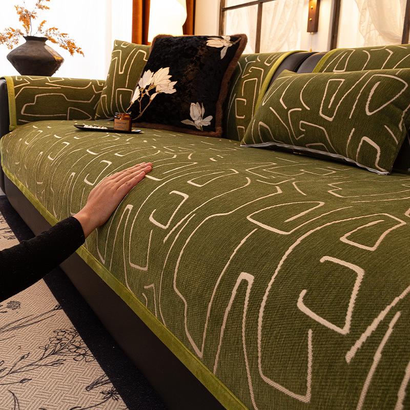 

Four Seasons Universal Sofa Cushion New High-End Straight Row Non-Slip Leather Sofa Cushion Cover Cover Cloth Towel 70*70cm