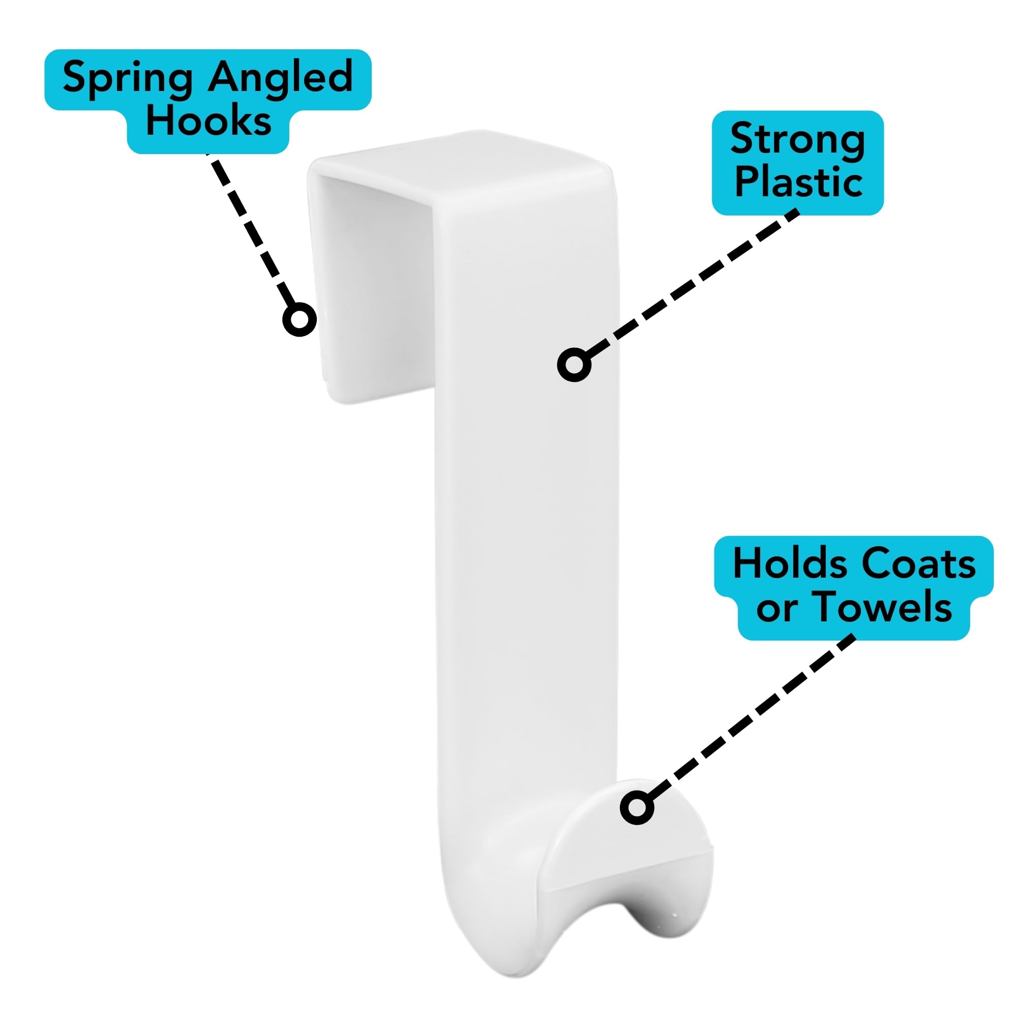 

Пластиковые крючки для одежды над дверью, крючки-вешалки для одежды, подвесная вешалка над дверью для украшения дома, кухни, спальни 6 Pack белый