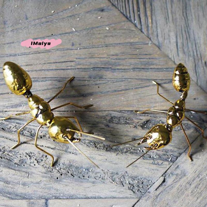 M-Small Metal Handicraft Copper Gold Ant Butterfly Ornament Art Decorative Home Living Room Wedding Party Christmas Gift