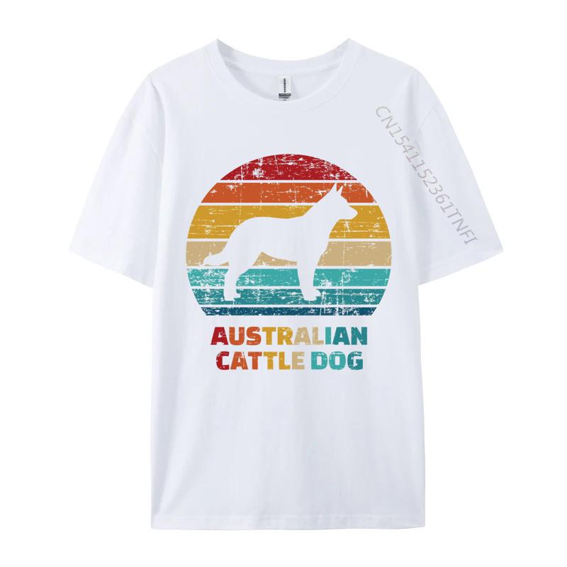 Australian Cattledog Tshirt Dog Silhouette Printed Tshirt American Style Premium Cotton TeeShirt Men Tshirts S