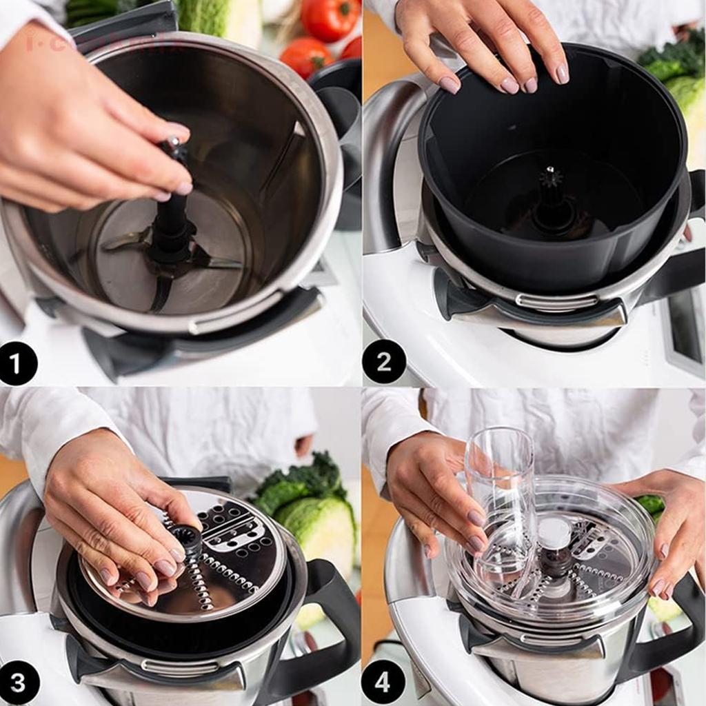 Multifunktionaler Gemüse-Käse-Schneider Hobel Reibe Küchenzubehör Schäler-Aufsatz für Thermomix TM5 TM6