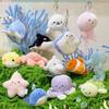 Süßes Mini-Mutter-und-Kind-Meeresbewohner-Stofftier Ozean-Familie Zum Entspannen drücken Aquarium Kleintier-Stofftier-Anhänger Schlüsselanhänger