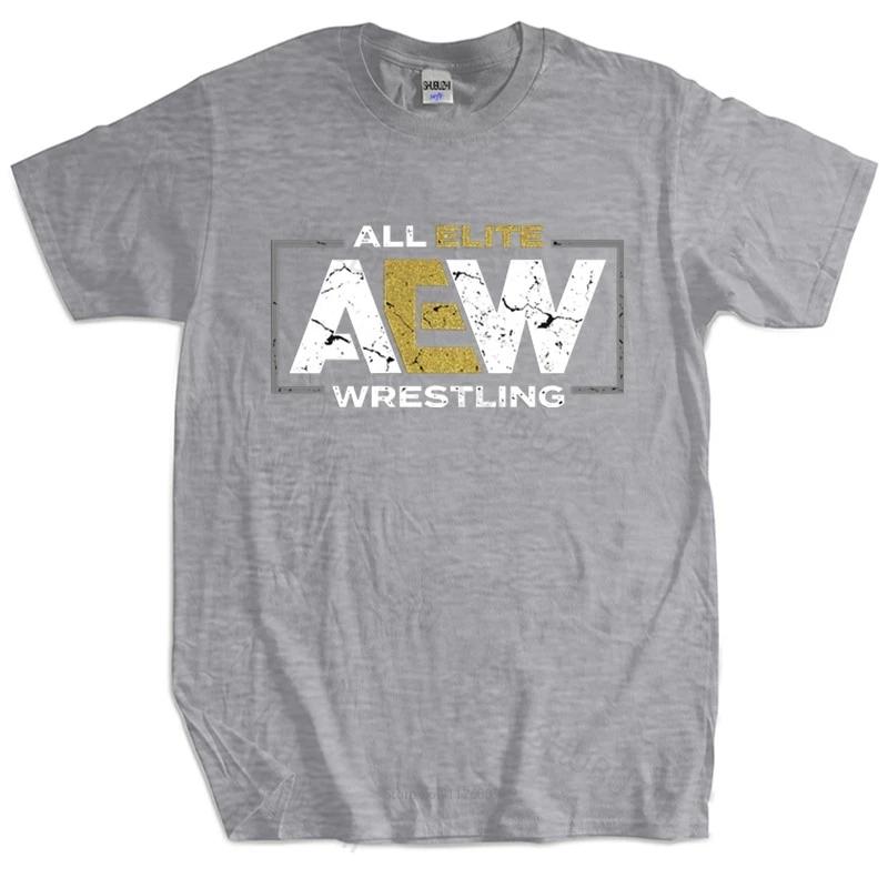 Men Cotton T Shirt Summer Tops Brand All Elite AEW Wrestling AEW Logo men tshirt Bigger Size Homme Black Tshirt