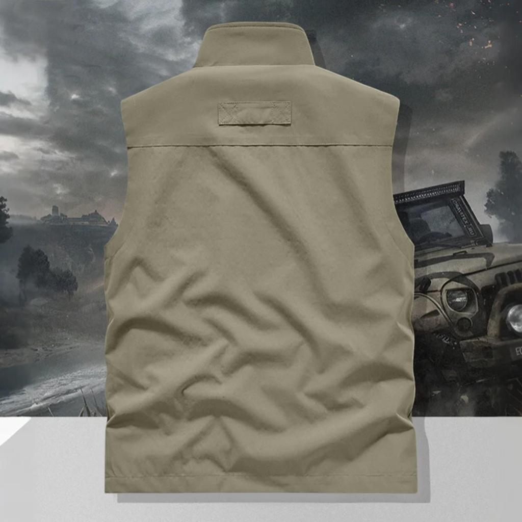 Gilet da Golf da Uomo Antivento Leggero Capispalla con Tasche, Giacca Softshell Senza Maniche per Corsa Escursionismo Sport