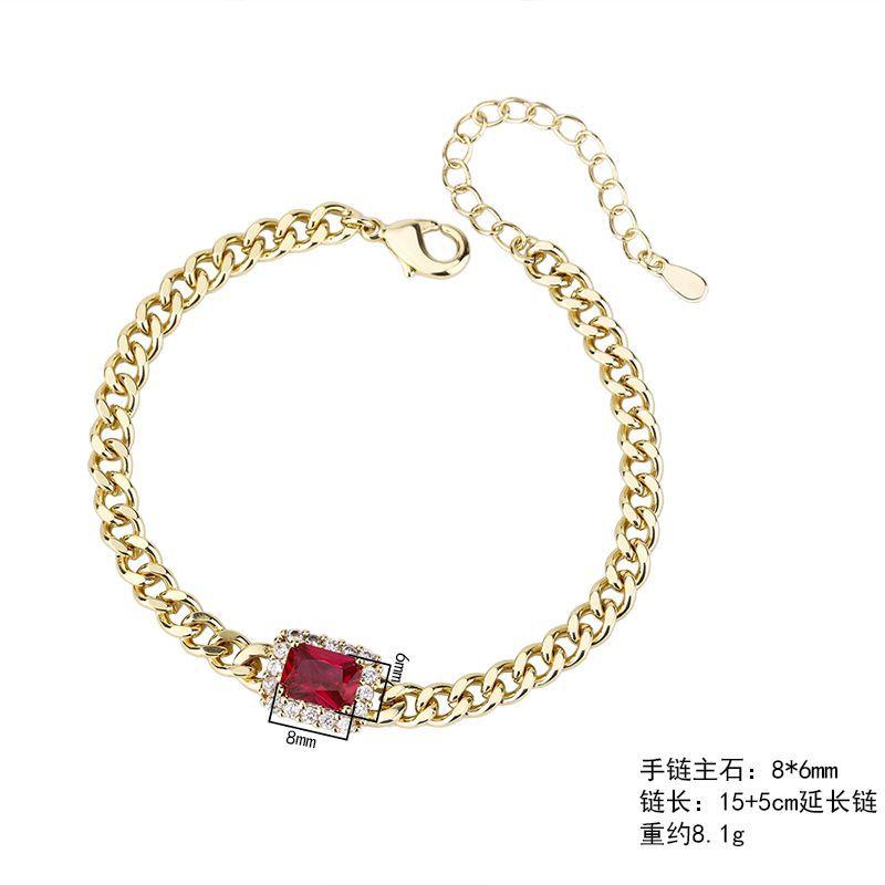 Sace Gems Bransoletka ze stopu miedzi A prostokątna 6*8mm cyrkoniowa to stylowy i wyrafinowany prezent ślubny dla dziewczyn