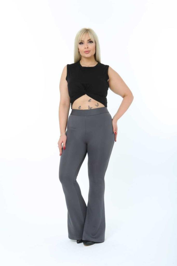 Women's Big Size Dress Diving Fabric Trousers Flared Legs