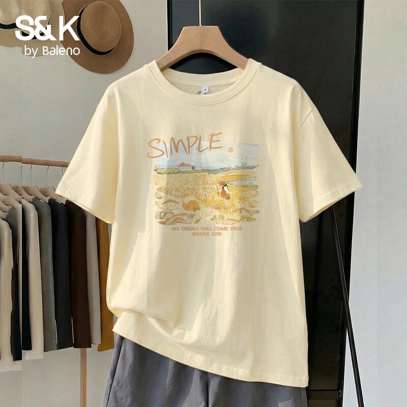 T-shirt à manches courtes 100% coton pour femme Baleno S&K