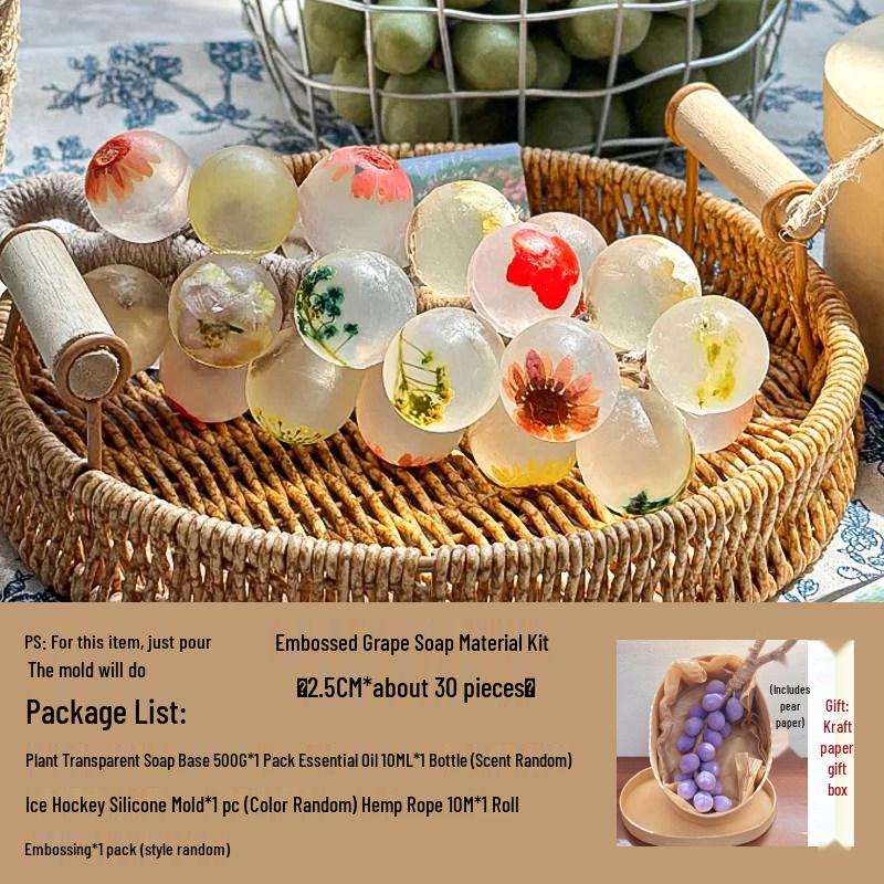 Crystal Grape Essential Oil Cold Process Soap Pendant – Long-Lasting Fragrance, Handmade Birthday Gift