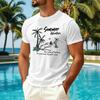 T-shirt décontracté d'été à manches courtes pour homme en tissu soie glacée séchage rapide respirant léger col rond imprimé pour activités de plein air