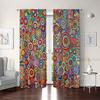 Boho Set Geometric Polka Dot Digital Printing Curtain Living Room Blocking Translucent Top Curtai Curtains Of 2 Made Polyester With Grommet Area Decor