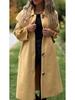 2024 Autumn/Winter Casual Long Solid Color Wool Overcoat Jacket