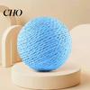 Safe Non-toxic Cat Chewer Faux Sisal Ball Toy, 8CM Large Scratch with Built-in Bell, Sound Bell Interactive Play Bite-Resistant Toy for Relieve Stress