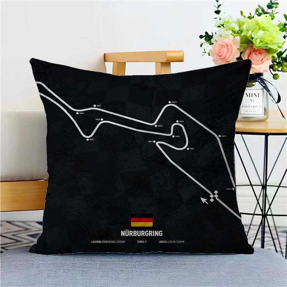F1 Track Personalized Pillow Cover Kids Bedroom Wild Party Decor Pillowcase Kid Birthday Shower Gift