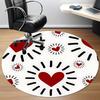 1pc Love Hearts Office Round Area Rug, Indoor Mat Suitable ForOffice, Under Office Chairs Bedroom Living Room Home Decor, Room Decot260