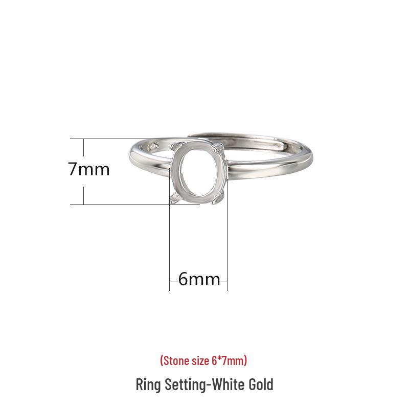 

Основа кольца из стерлингового серебра 925 пробы овальной формы для изготовления украшений своими руками - Идеально подходит для янтаря, нефрита или бирюзы.