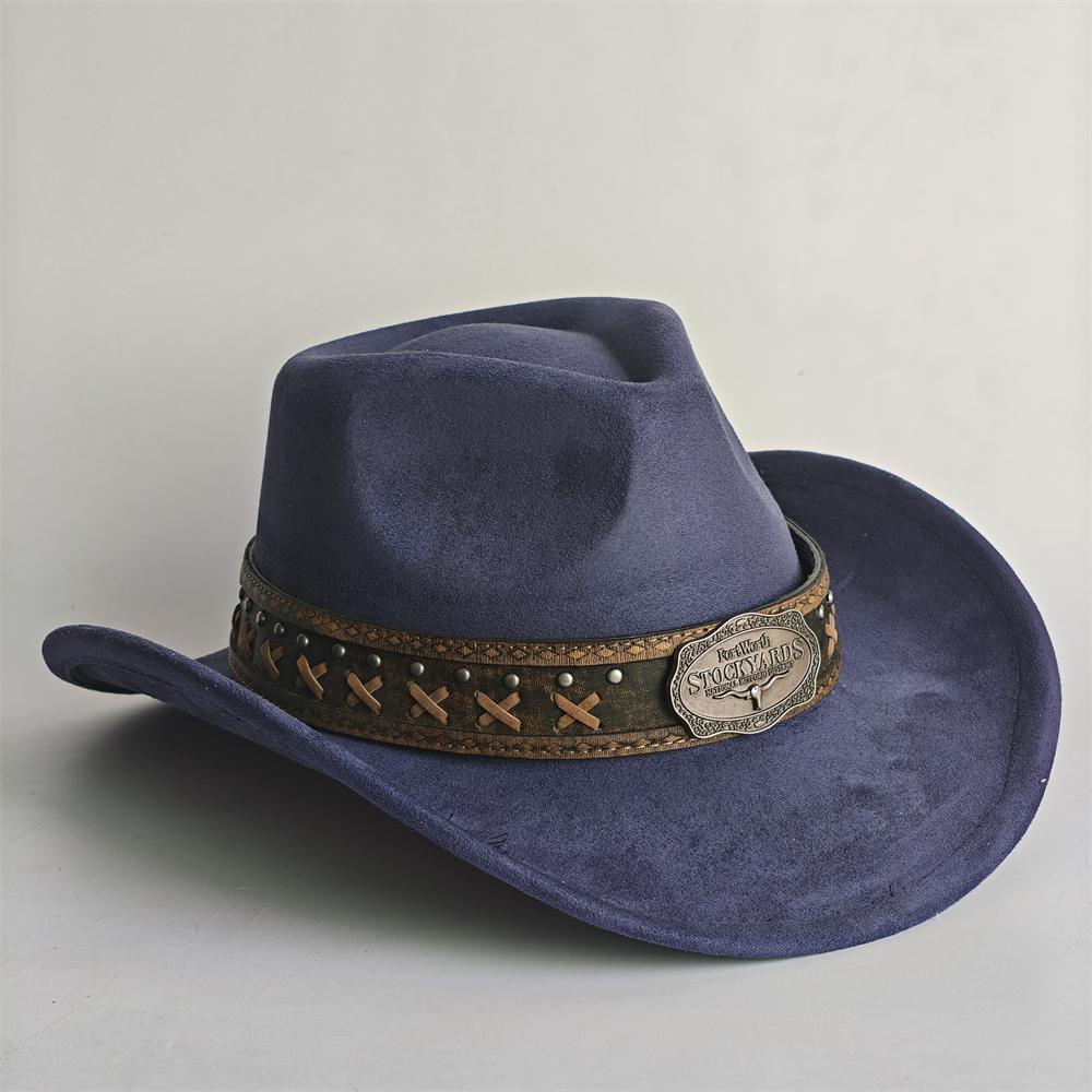 New Western Cowboy Hat For Women Men With Shapeable 7.5Cm Wide Brim Western Suede Hat For Cowboys And Cowgirls Sombrero Vaquero