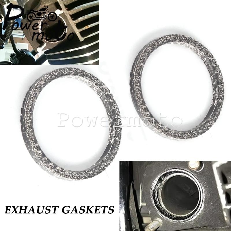 Motorcycle Exhaust Port Gaskets For Harley Big Twin Sportster 883 1200 FLHR FLHS Exhaust Pipe Header Gasket Kits Sealing O-Ring
