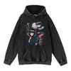 Cotone Pesante Lavato Retrò, Maglione Retrò Streetwear Anime con Cappuccio 440G