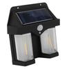 Outdoor Wall Lamp Square 2 Lamps Motion Sensing 3 Modes Solar Powered Waterproof Wall Mounted