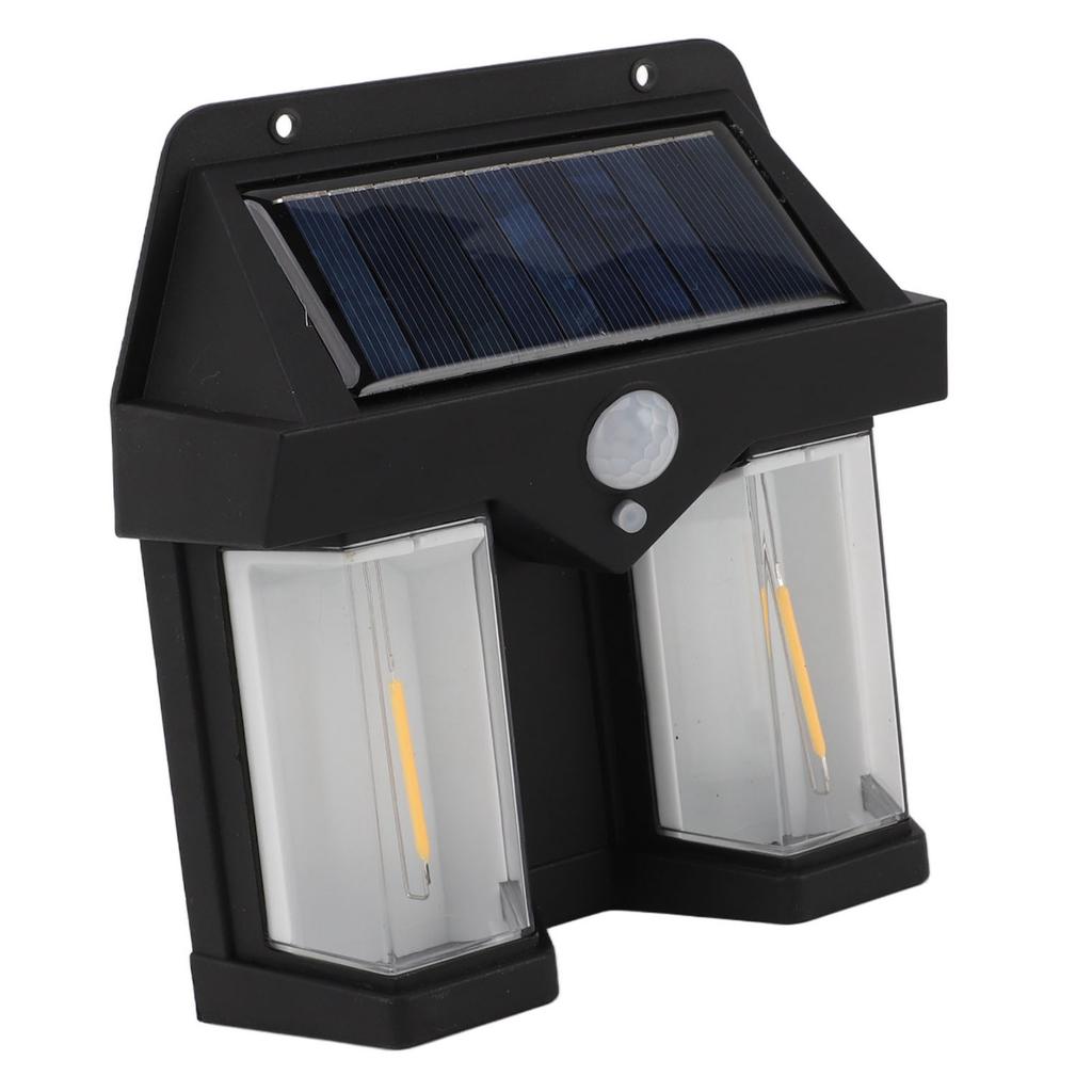 Outdoor Wall Lamp Square 2 Lamps Motion Sensing 3 Modes Solar Powered Waterproof Wall Mounted