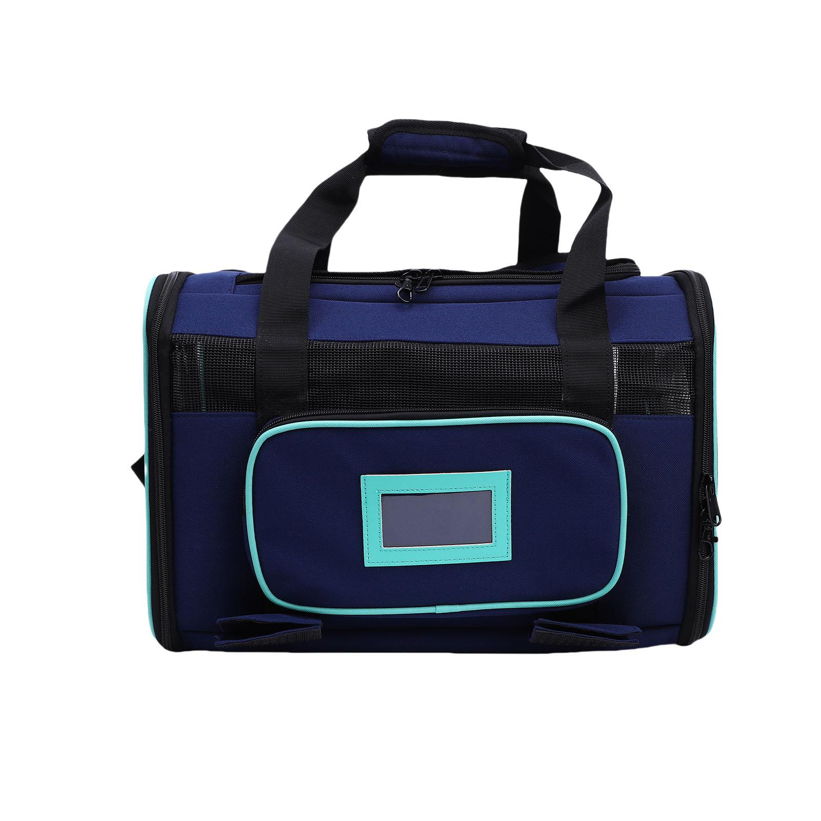 Cat Carrier with Wheels Oxford Cloth Breathable Pet Trolley Bag Rolling Carrier with Telescopic Handle for Travel