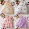 Korean Style Girl Dress With Embroidered Flowers And Tulle For Toddler Girls