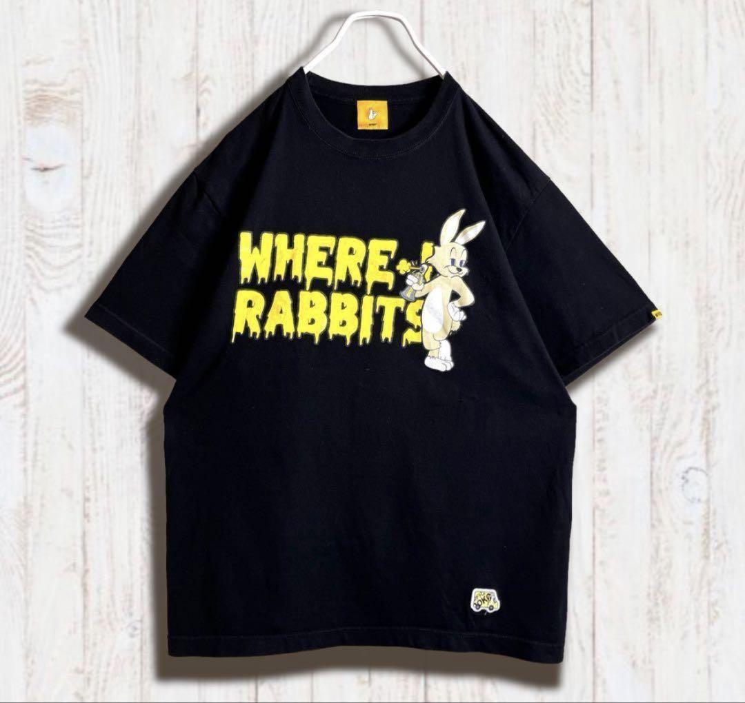 

[USED] FR2 DOKO Limited Edition WHERE RABBITS T-shirt Black