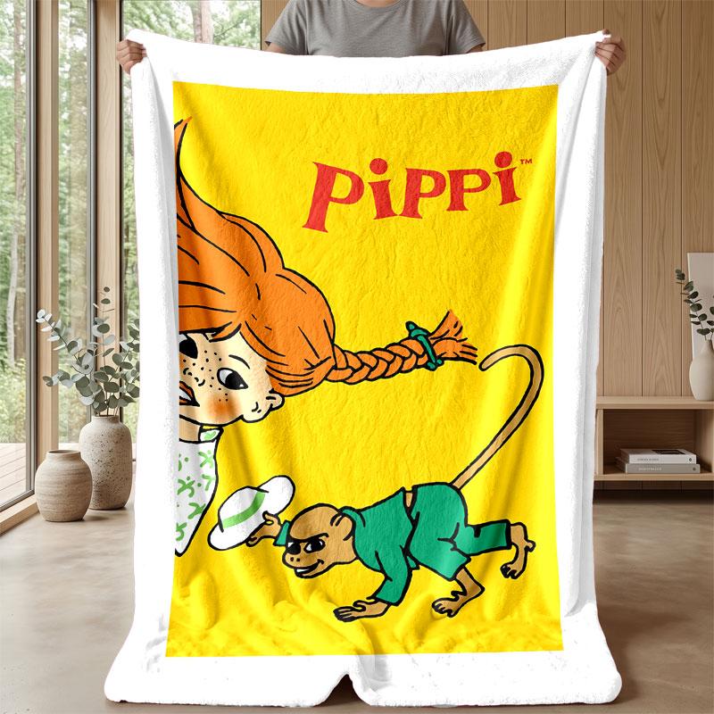 Soft Flannel Blanket Lightweight Cozy Bedroom Living Room CoverPippi Longstocking