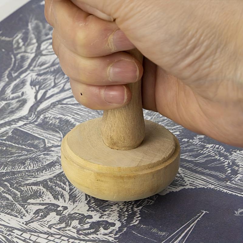 1Pc Wooden Mushroom Roller Paper Printing Ink Rubbing Use Art Craft Printing Tool