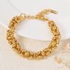 Vintage Stainless Steel Gold Plated Bracelet For Men Women Retro Bold Unisex Chain Bangle Edgy Rebellious Jewelry Gift