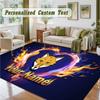 Crystal Velvet Square Rug Custom NameLeicester City Pattern Non Slip Home Floor Decor Rug