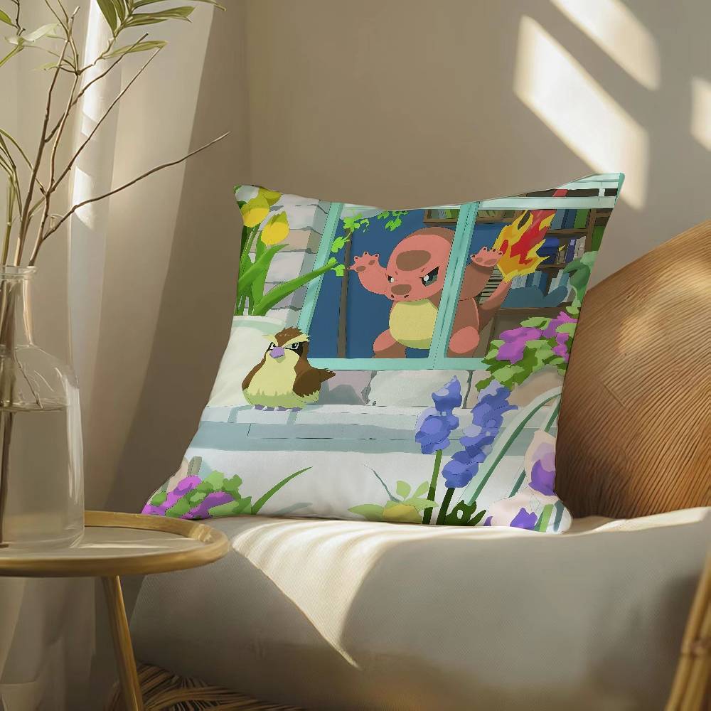 Pokemon Shiny Pokemon Anime Plush Pillow Cover Soft Short Plush Cushion Cover For Sofa Bedroom Home Decor Gift