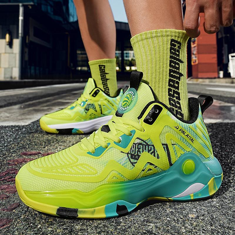 Practical Basketball Shoes, Four Seasons Men's Shock Absorption, Wear-resistant and Non-slip Sneakers, Friction Sound, Comfortable and Breathable
