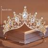 Baroque Gold  Crown Necklace Princess Tiara Headband Queen Birthday Wedding Party Jewerly Set Gift