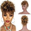 Synthetic Clip In Mohawk Ponytail Bun With Bangs Extensions Wrap Updo Clip In Hair For Women Daily Wear