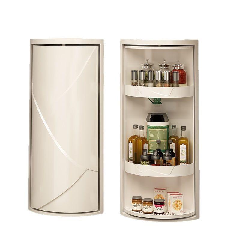 Rotating Corner Kitchen Rack for Seasonings and Condiments